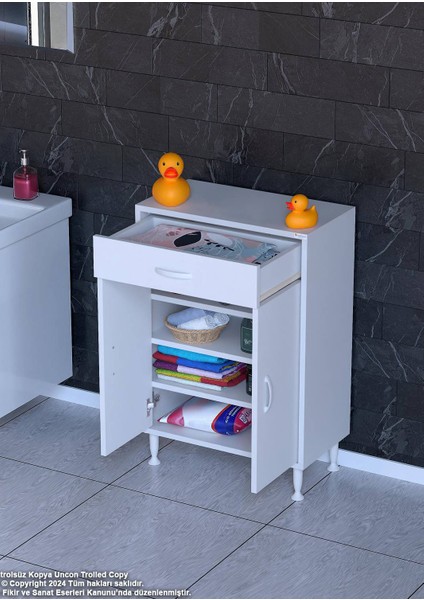 70 x 88 x 32,5 Cm’lik 1 Çekmece 1 Kapak 3 Raf 4 Gözlü,,organizatör Mutfak Dolabı Çok Amaçlı Dolap