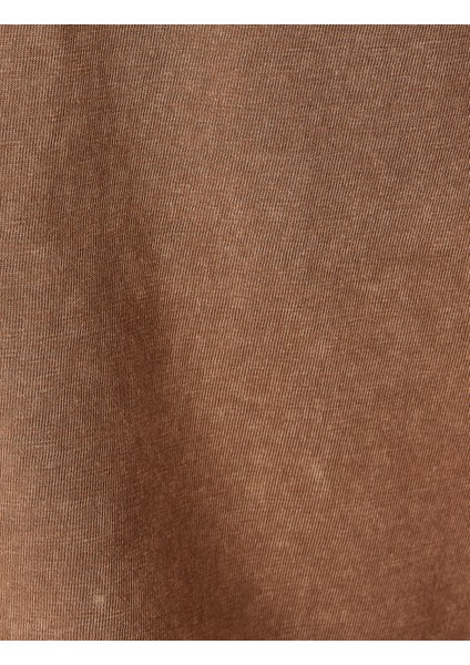 Yıkamalı Bisiklet Yaka Pamuklu Kısa Kollu Gotik Baskılı Oversize Tişört