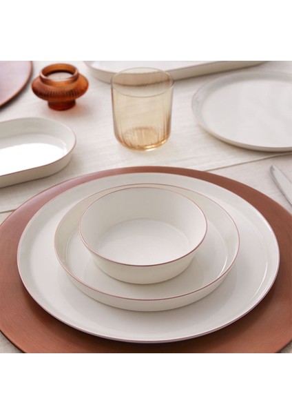 BNVFR26YS51039 Bone V Form 26 Parça Yemek Takımı Mat Bronz File