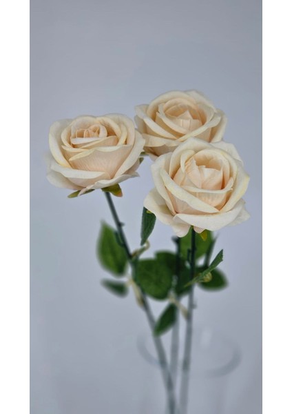 50 cm 3 Adet Yapay Kadife Somon Rengi Gül Buketi Özel Gün Vazo Süsü fiyatları