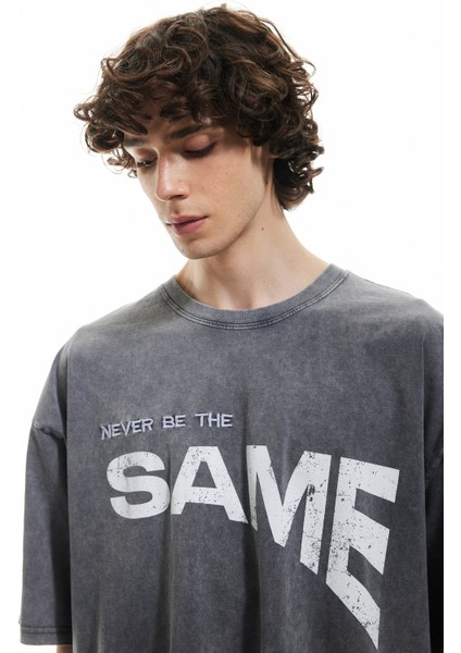 Bisiklet Yaka Yıkamalı Kısa Kollu Pamuklu Baskılı Tişört fiyatları