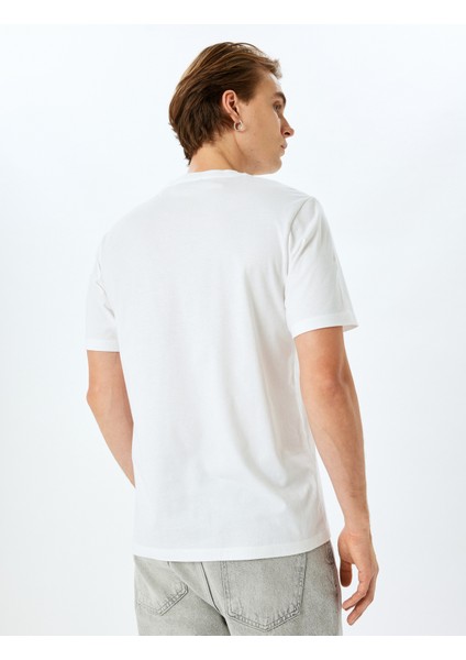 Regular Fit Pamuklu Baskılı Kısa Kollu Bisiklet Yaka Tişört fırsatları