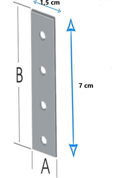 Gönye, Düz Bağlantı Sac Gönye 15X70MM 4 Adet fiyatları