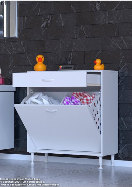70 x 88 x 32,5 Cm’lik 1 Çekmece 1 Göz Sepetli Dolap Mutfak Dolabı Çok Amaçlı Dolap