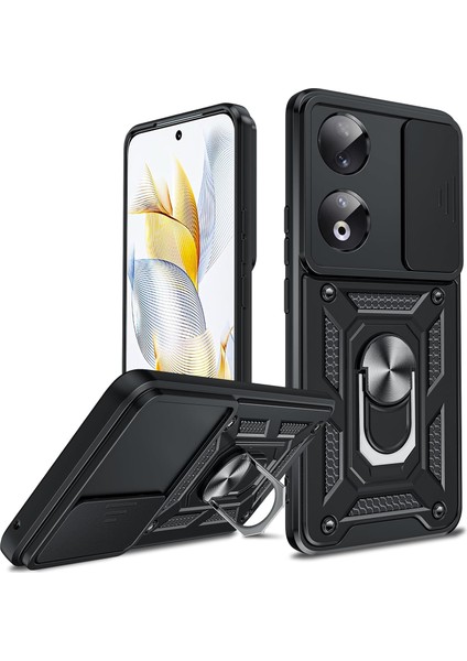 Honor 90 Kılıf Kamera Sürgülü Defense Pars Yüzüklü Tank Kapak