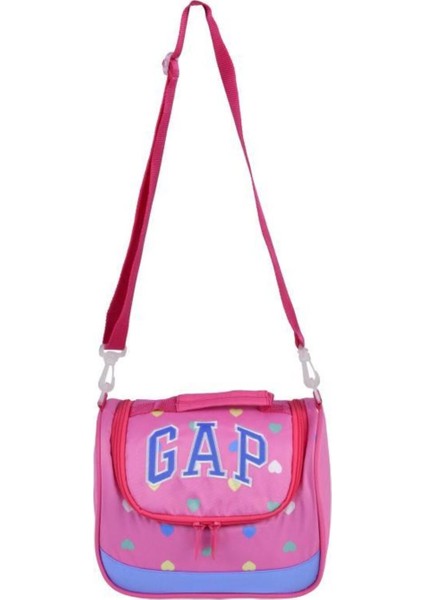 12828 Pembe Kalp Desenli Kız Çocuk Beslenme Çantası