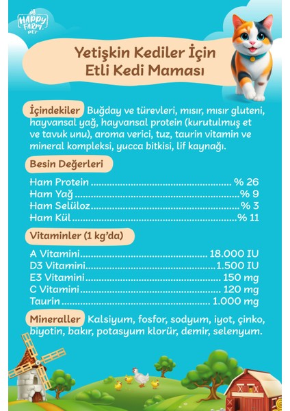 Etli Kedi Maması 15KG indirimleri