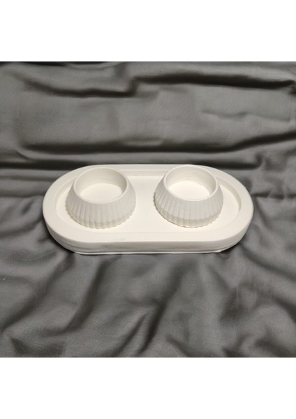 2 Li Mumluk Seti Alt Tabak Dahil Beyaz Konsept Hediyelik