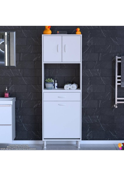 55X173X32,5 cm 1 Çekmece 1 Sepetli ve 3 Raf Akıllı Dolap Dar Alan Mutfak Dolabı Çok Amaçlı Dolap fırsatları