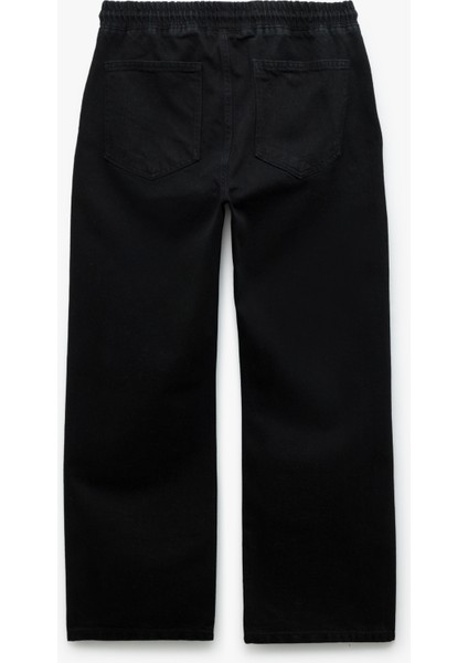 Pamuklu Cep Detaylı Beli Bağcıklı Jean Pantolon indirimleri