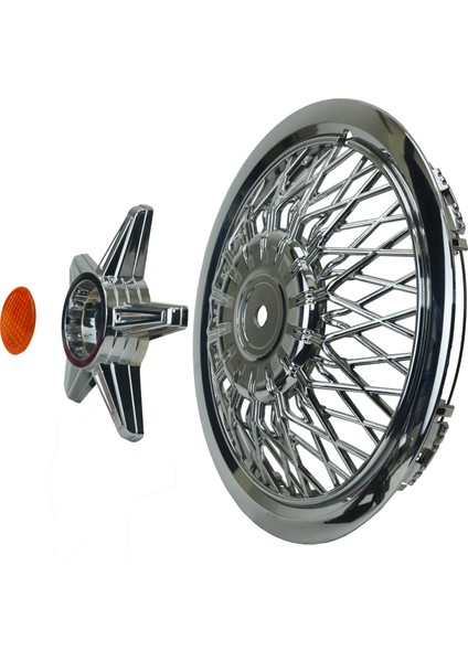 Jant Kapağı Kırılmaz Telli Yıldız Fırfırlı Turuncu 15" Abs Krom Paslanmaz 4'lü (Takım Olarak) fırsatları