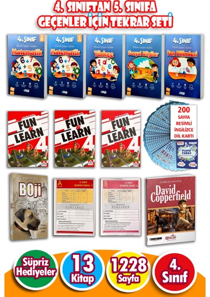 4.sınıftan 5.sınıfa Geçenler Için Tatil Kitabı Tekrar Seti - 13 Kitap