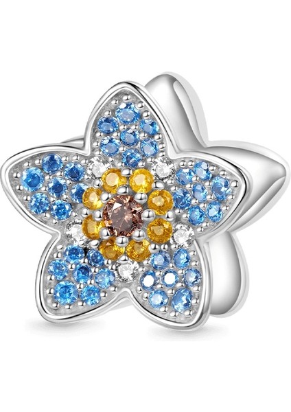 Unutmabeni Çiçek Charm, 925 Ayar Gümüş