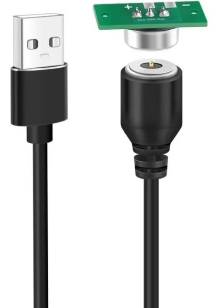 2-Pin 10MM Kablolu Pcbli Pogo Pin Manyetik Konnektör Takımı - USB Soketli