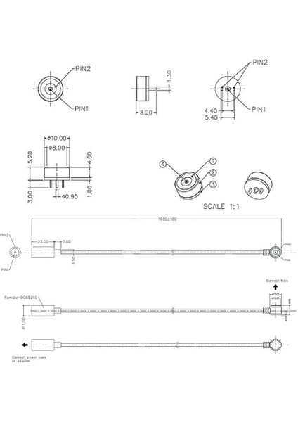 2-Pin 10MM 90C Kablolu Pogo Pin Manyetik Konnektör Takımı - Dc Soketli fiyatları