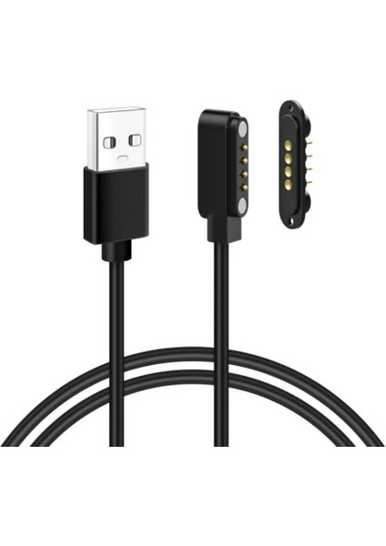 4-Pin 2.54MM Kablolu Pogo Pin Manyetik Konnektör Takımı - USB Soketli