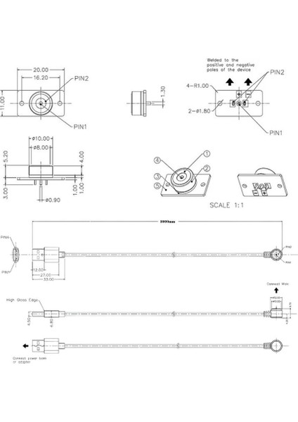 2-Pin 10MM 90C Kablolu Pcbli Pogo Pin Manyetik Konnektör Takımı - USB Soketli fiyatları