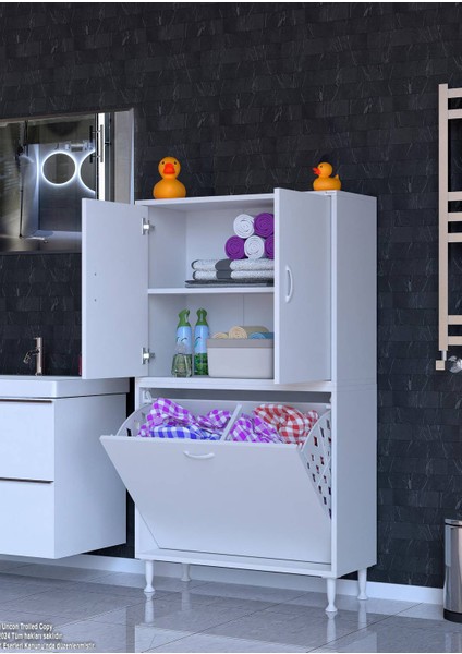 70 x 138 x 32,5 Cm' Lik Kapak Içi Çift Raf, Çift Sepetli Organizatör Mutfak Dolabı Çok Amaçlı Dolap