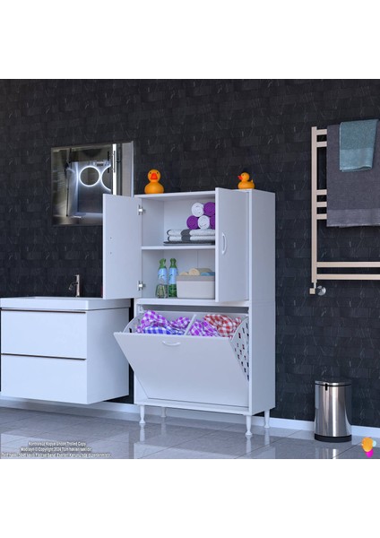 70 x 138 x 32,5 Cm' Lik Kapak Içi Çift Raf, Çift Sepetli Organizatör Mutfak Dolabı Çok Amaçlı Dolap modelleri