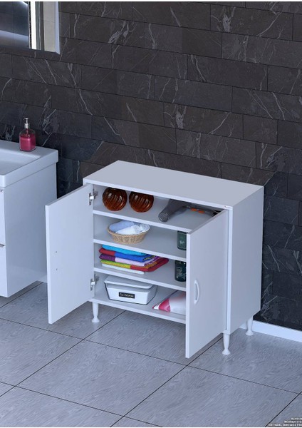85 x 75 x 32,5 Cm’ Lik 2 Kapaklı 4 Göz Raf Dolap,organizatör Mutfak Dolabı Çok Amaçlı Dolap