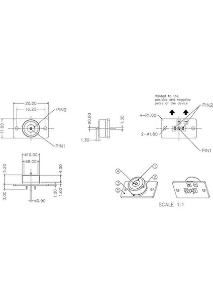 LK-2PIN-R1052-PCB2011 2-Pin 10MM Pogo Pin Manyetik Konnektör Takımı - Pcbli modelleri