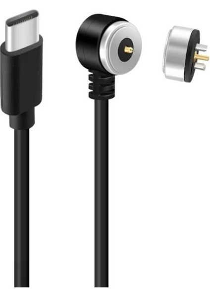 2-Pin 10MM 90C Kablolu Pogo Pin Manyetik Konnektör Takımı - Type-C Soketli