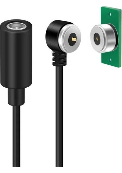 2-Pin 10MM 90C Kablolu Pcbli Pogo Pin Manyetik Konnektör Takımı - Dc Soketli