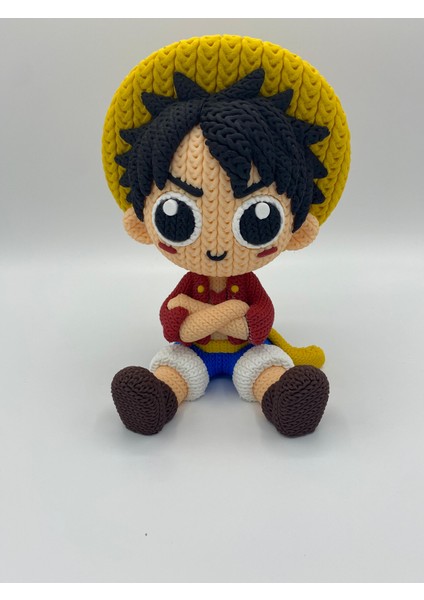 3lü Set Luffy Chopper Sanji Örgü Desenli Figür One Piece Anime Manga Figür modelleri