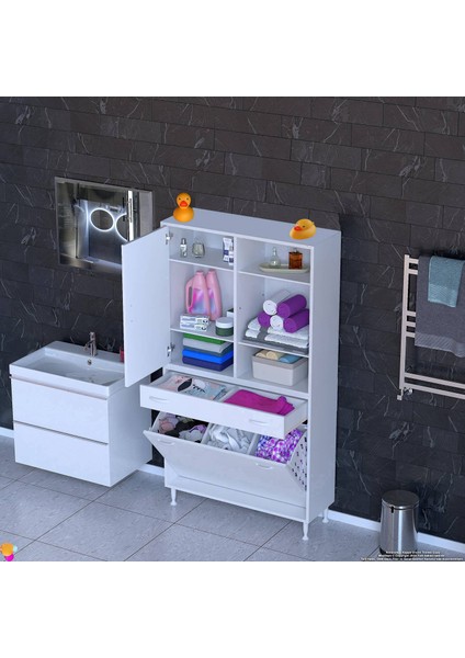 100X173X32,5CM 1 Çekmece, 3 Göz Sepet, 1 Kapak, 6 Raflı,organizatör Mutfak Dolabı Çok Amaçlı Dolap modelleri