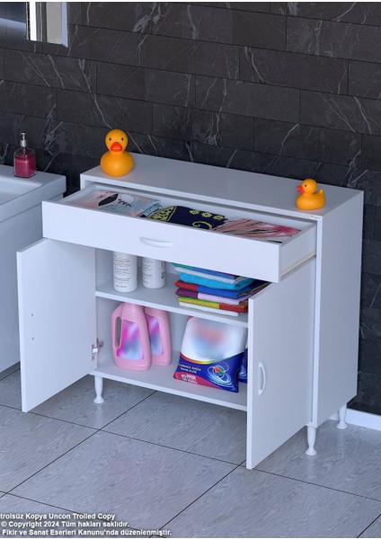 100 x 88 x 32,5 Cm’lik 1 Çekmece 1 Kapak 1 Raf 2 Göz,organizatör Mutfak Dolabı Çok Amaçlı Dolap