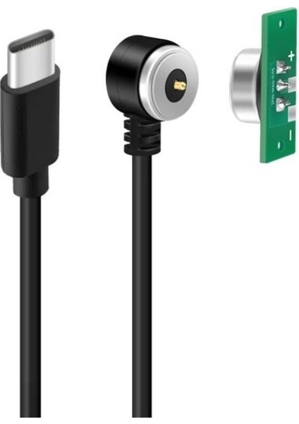 2-Pin 10MM 90C Kablolu Pcbli Pogo Pin Manyetik Konnektör Takımı - Type-C Soketli