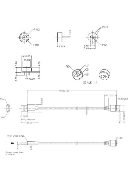 2-Pin 10MM Kablolu Pogo Pin Manyetik Konnektör Takımı - USB Soketli fiyatları