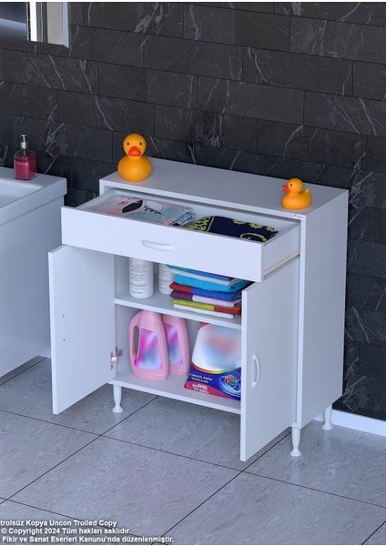 85 x 88 x 32,5 cm 1 Çekmece 1 Raf 2 Bölmeli Çok Amaçlı Organizatör Mutfak Dolabı Çok Amaçlı Dolap