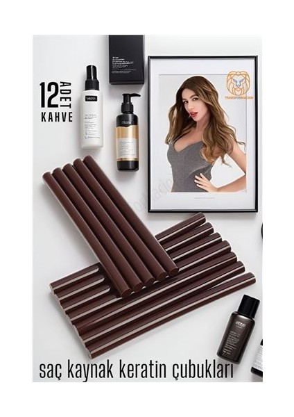 Nano Keratin Kaynak Çubukları 12 Adet Kahve