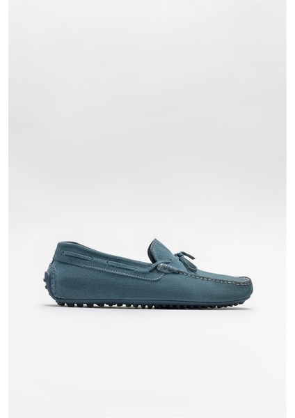 Mavi Deri Erkek Günlük Ayakkabı