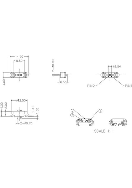 LK-2PIN-1450404 2-Pin 2.54MM Pogo Pin Manyetik Konnektör Takımı modelleri
