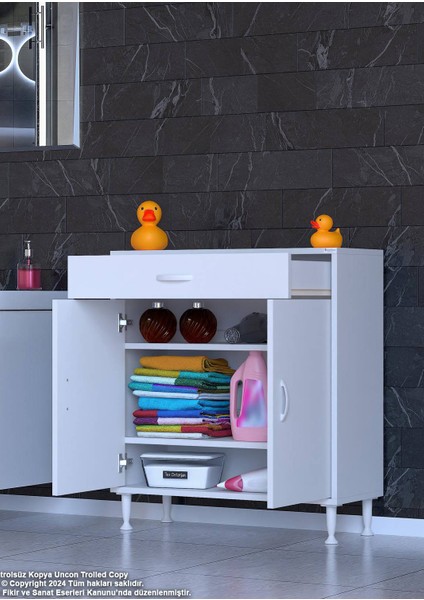 70 x 88 x 32,5 Cm’lik 1 Çekmece 1 Kapak 2 Raf 3 Gözlü,organizatör Mutfak Dolabı Çok Amaçlı Dolap