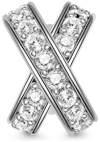 x Charm, Kristal Taşlarla Işlenmiş, 925 Ayar Gümüş
