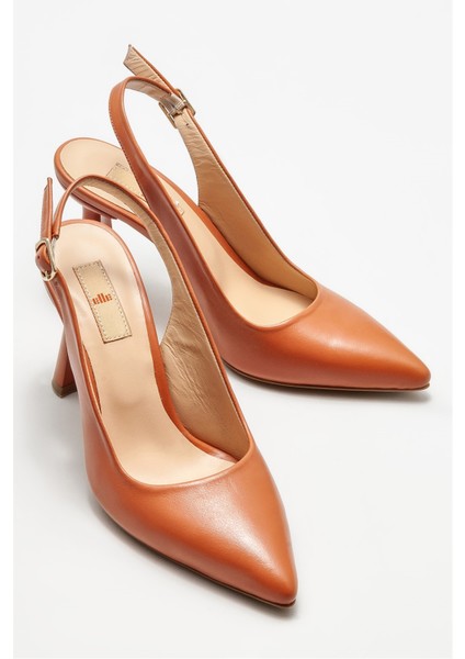 Taba Deri Kadın Topuklu Ayakkabı fiyatları