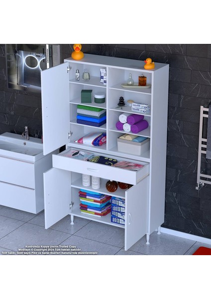 100 x 173 x 32,5 Cm’lik 1 Çekmece 3 Kapak 7 Raf 10 Gözlü,organizatör Mutfak Dolabı Çok Amaçlı Dolap modelleri