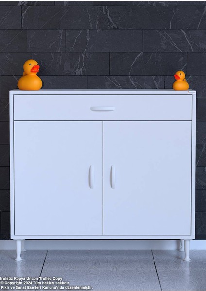 100 x 88 x 32,5 Cm’lik 1 Çekmece 1 Kapak 3 Raf 4 Gözlü, Organizatör Mutfak Dolabı Çok Amaçlı Dolap