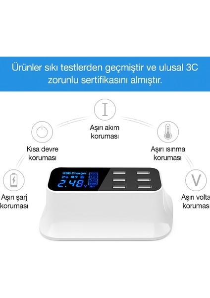 8 USB Girişli Masaüstü Şarj Merkezi – Tüm Cihazlar Için fiyatları