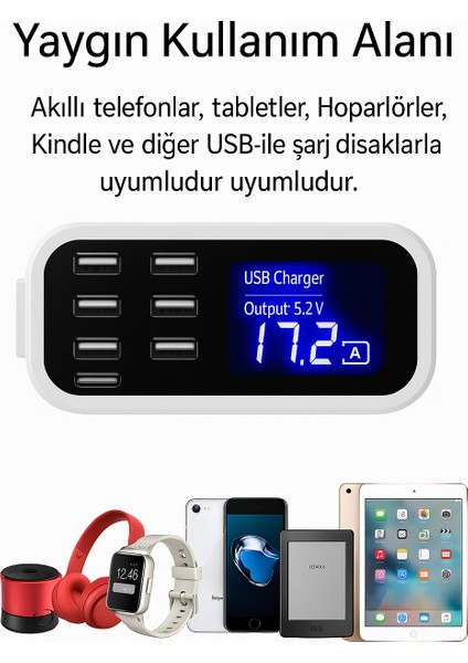8 USB Girişli Masaüstü Şarj Merkezi – Tüm Cihazlar Için indirimleri