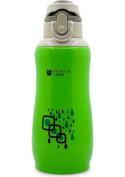 Sema Baby Penguen Kilitli Paslanmaz Çelik Bebek Termosu 600 ml - Yeşil