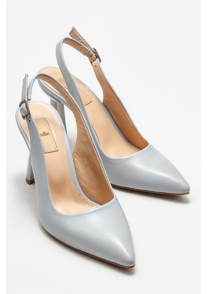 Gri Deri Kadın Topuklu Ayakkabı fiyatları