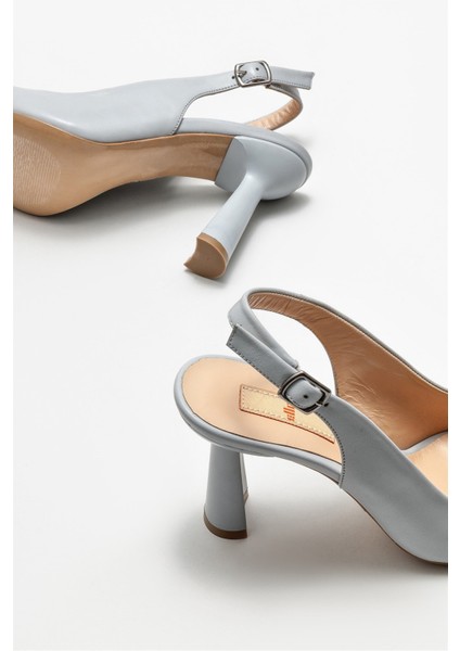 Gri Deri Kadın Topuklu Ayakkabı fırsatları