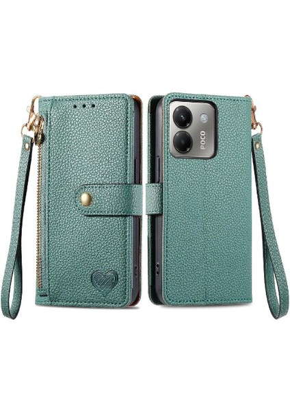 Xiaomi Poco M7 Pro 5g Kılıf Için Kılıf Fermuar Kordon Cüzdan Aşk (Yurt Dışından)