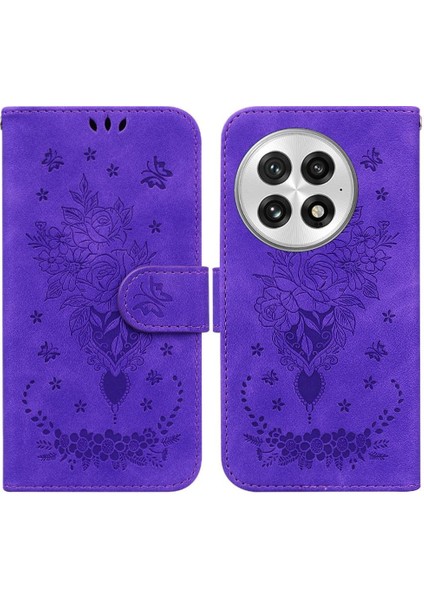 Oneplus 13 5g Cüzdan Kılıf Için Flip Case Kabartma Gül Çiçekler Kickstand Pu (Yurt Dışından)