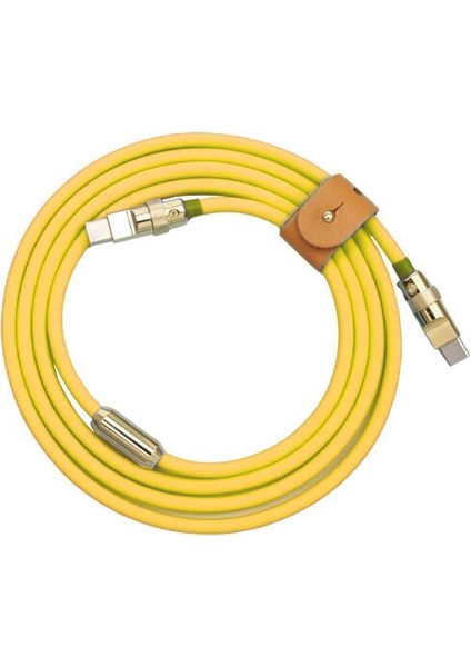 100W Sarı Type-C Silikon Hızlı Şarj Kablosu - 2 Metre