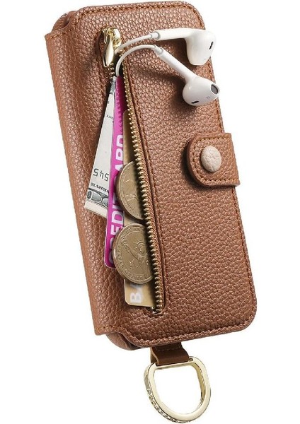 Samsung Galaxy S21 Cüzdan Standı Bileklik Crad Yuvası Fermuar Için Flip Case (Yurt Dışından) modelleri